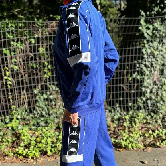 KAPPA—VTG Two-Piece Quarter-Zip Tracksuit—Mens XL—Blue, Black & White—Omni Logos